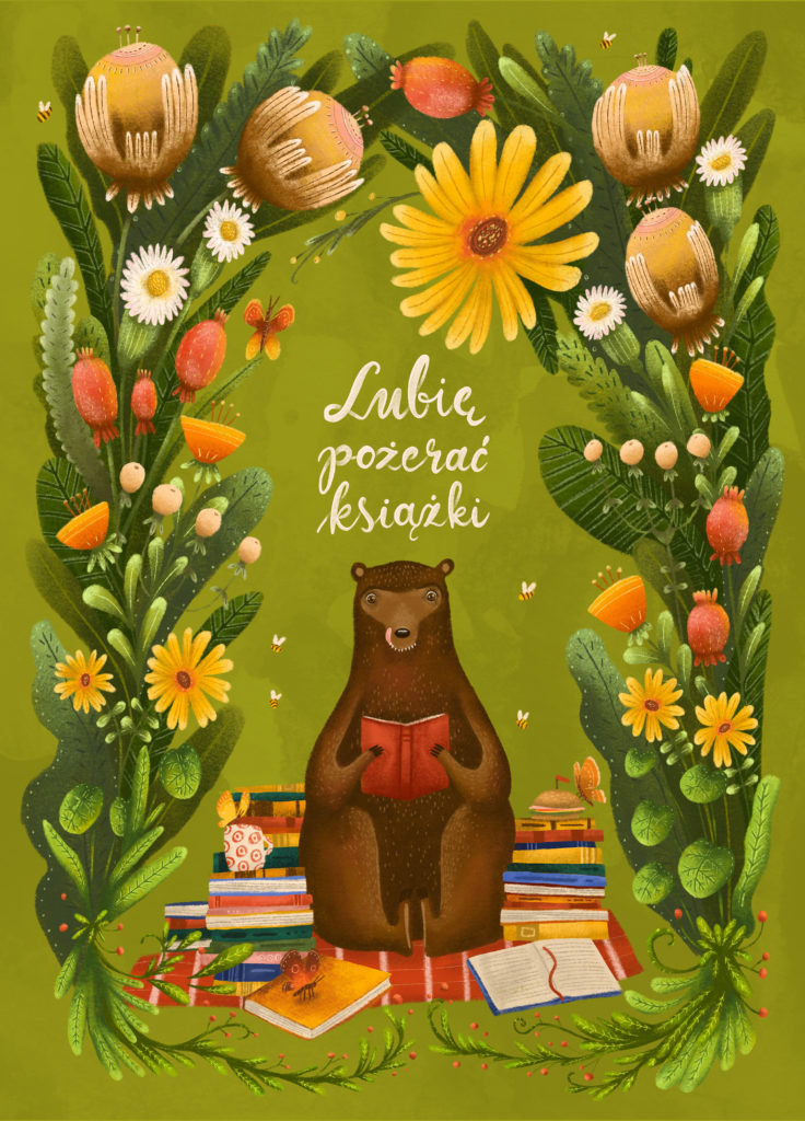 plakat mole ksiązkowe książki ilustracja ilustratorka