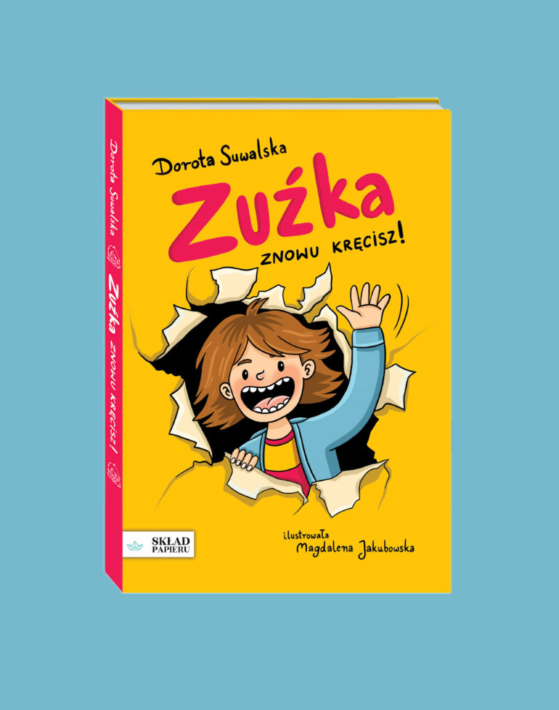 zuźka znowu kręcisz okładka ilustracja do książki książka dla dzieci ilustracje czarno-białe
